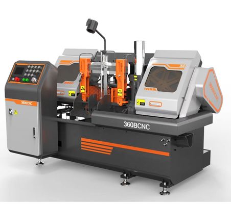 Serra de banda de corte de metal CNC inteligente com potência de motor de 4kw e tamanho de lâmina de 4400 * 34mm